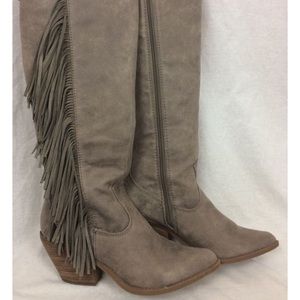 Carlos Santana Gray Fringe Boots